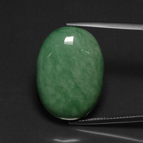 21.76克拉天然绿色磷铝石，椭圆形切割，24.9×18毫米，不透明