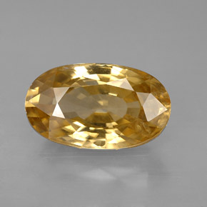 6.99克拉天然黄色锆石，椭圆形切割，13.5×8.1毫米，VS