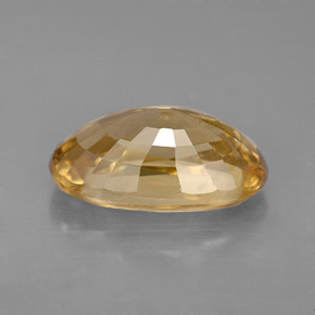 6.99克拉天然黄色锆石，椭圆形切割，13.5×8.1毫米，VS