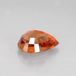 3.12克拉天然橙色锆石，梨形，9.7×7.2毫米，VVS-VS