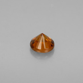 0.60克拉天然橙色锆石，圆形切割，4.61毫米，VVS