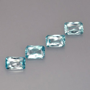 克拉天然锆石，祖母绿式切割，VS