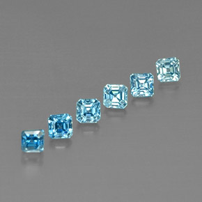 天然锆石，祖母绿式切割，3.3×3.3毫米，VVS