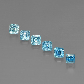 天然锆石，祖母绿式切割，3.3×3.3毫米，VVS