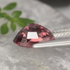 4.09克拉天然粉色锆石，椭圆形切割，10.2×7.1毫米，VVS