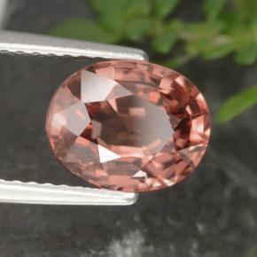 2.93克拉天然粉色锆石，椭圆形切割，9×7.1毫米，VVS-VS