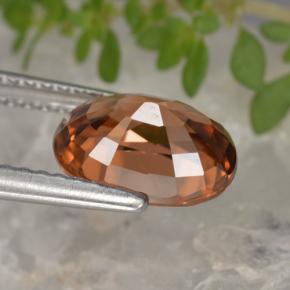 3.12克拉天然红色锆石，椭圆形切割，9×7.1毫米，VVS