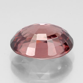 6.19克拉天然粉色锆石，椭圆形切割，11.4×9毫米，VVS