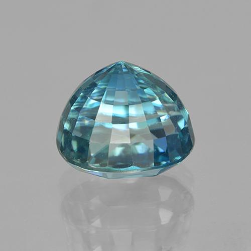 6.04克拉天然绿松石锆石，椭圆形切割，9.3×7.8毫米，VVS