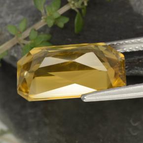 9.67克拉天然黄金色锆石，祖母绿式切割，14.5×8.6毫米，VVS-VS
