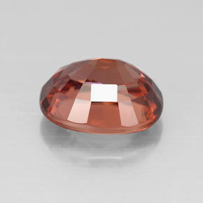 3.41克拉天然红色锆石，椭圆形切割，9×7.2毫米，VVS