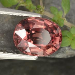 3.16克拉天然红色锆石，椭圆形切割，9×7.1毫米，VS