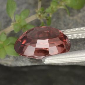 3.16克拉天然红色锆石，椭圆形切割，9×7.1毫米，VS