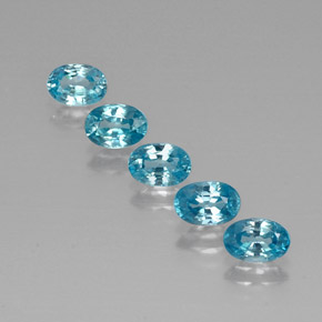 3.57天然绿松石锆石，椭圆形切割，6×4.1毫米，VVS-VS