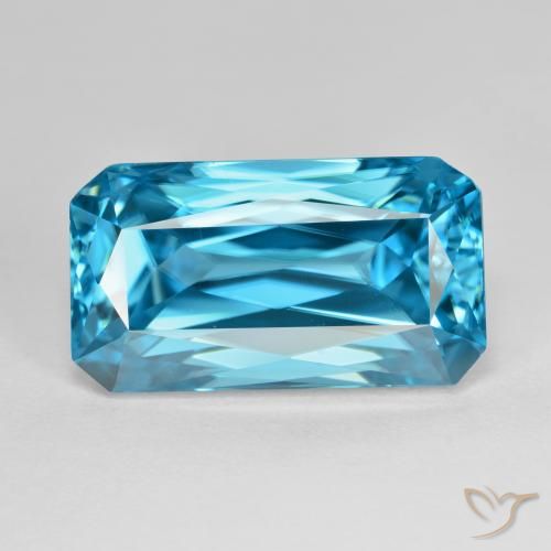 16.80ct 天然 电蓝 锆石, 祖母绿式切割, VVS-VS