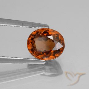 2.38克拉天然橙色锆石，椭圆形切割，7.8×6.5毫米，VVS-VS
