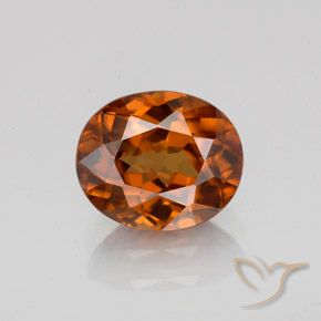 2.11克拉天然橙色锆石，椭圆形切割，7.8×6.5毫米，VVS