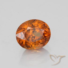 1.78克拉天然橙色锆石，椭圆形切割，7×6毫米，VVS-VS