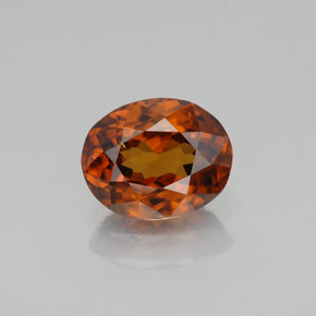 1.99克拉天然橙色锆石，椭圆形切割，7.8×6.2毫米，VS