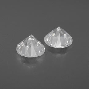 2.40天然白色锆石，圆形切割，6.02毫米，VVS