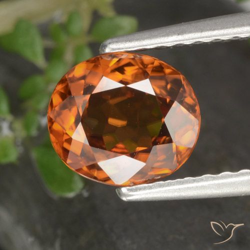 1.49ct 天然 深橙色 锆石, 椭圆形, VS