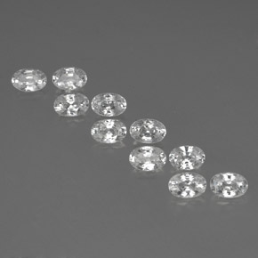 7.65天然白色锆石，椭圆形切割，6.1×4.2毫米，VVS-VS