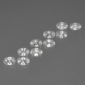 7.65天然白色锆石，椭圆形切割，6.1×4.2毫米，VVS-VS