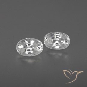 1.71ctw 天然 白色 锆石, 椭圆形, VVS