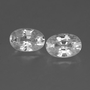 1.59天然白色锆石，椭圆形切割，6.2×4.2毫米，VVS-VS