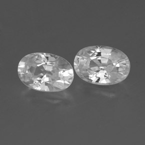 1.59天然白色锆石，椭圆形切割，6.2×4.2毫米，VVS-VS