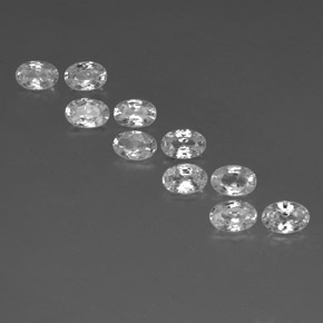 6.89天然白色锆石，椭圆形切割，6.1×4.1毫米，VVS-VS