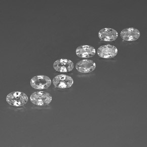 6.89天然白色锆石，椭圆形切割，6.1×4.1毫米，VVS-VS