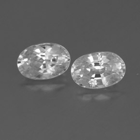 1.62天然白色锆石，椭圆形切割，6.1×4.1毫米，VVS