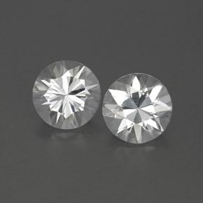 2.37天然白色锆石，圆形切割，6.09毫米，VVS