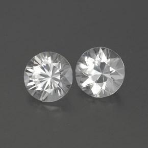 2.37天然白色锆石，圆形切割，6.09毫米，VVS