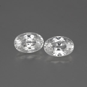 1.62天然白色锆石，椭圆形切割，6.1×4.2毫米，VVS