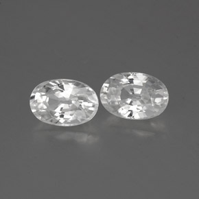 1.62天然白色锆石，椭圆形切割，6.1×4.2毫米，VVS