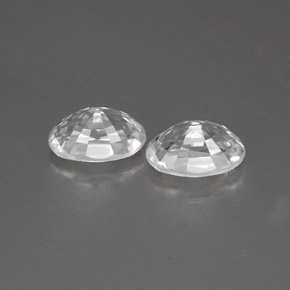 1.62天然白色锆石，椭圆形切割，6.1×4.2毫米，VVS