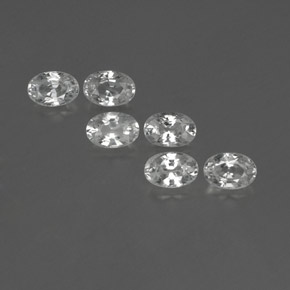 天然白色锆石，椭圆形切割，6.1×4.1毫米，VVS-VS