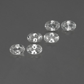 天然白色锆石，椭圆形切割，6.1×4.1毫米，VVS-VS