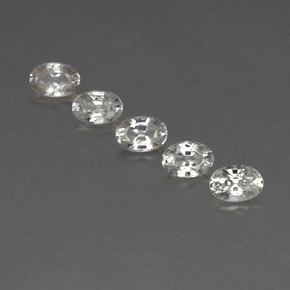 3.59天然白色锆石，椭圆形切割，6×4.1毫米，VVS