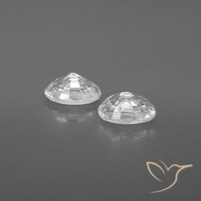 1.62天然白色锆石，椭圆形切割，6.2×4.2毫米，VVS
