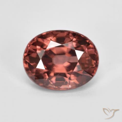 2.92ct 天然 中深红色 锆石, 椭圆形, VS
