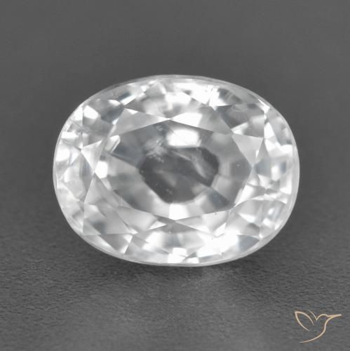 3.28ct 天然 白色 锆石, 椭圆形, VS
