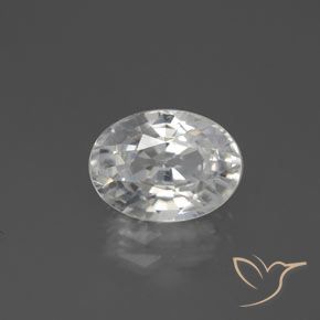 3.09ct 天然 暖白 锆石, 椭圆形, VS