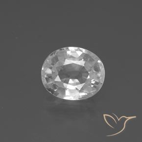 2.87ct 天然 白色 锆石, 椭圆形, VVS