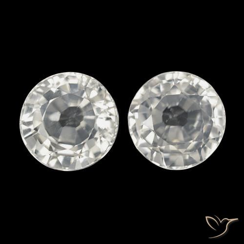 4.22ctw 白色 锆石 宝石, 圆形的, VVS-VS