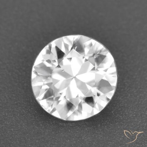 1.60ct 天然 清晰的白色 锆石, 圆形的, VS