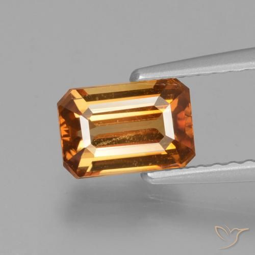 1.45ct 天然 中橙 锆石, 祖母绿式切割, VVS-VS