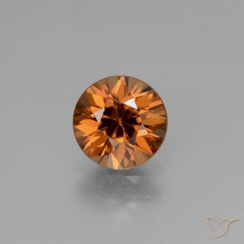 1.87ct 天然 棕橙色 锆石, 圆形的, VVS-VS